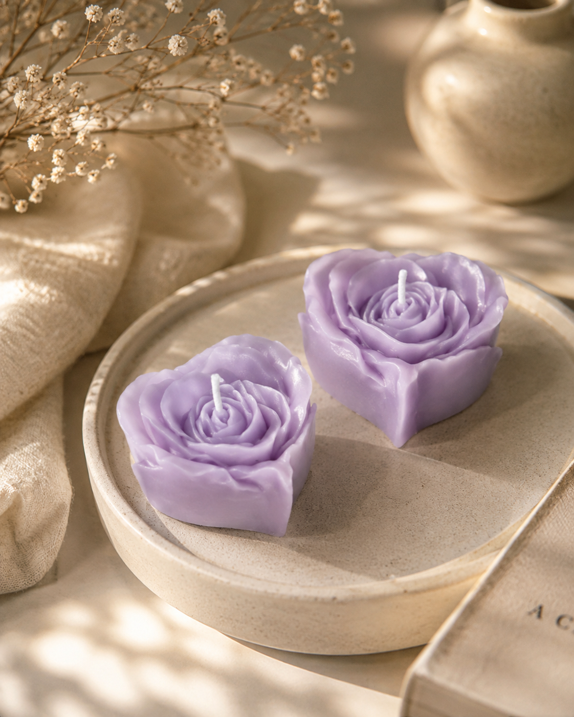 Rose Heart Candle