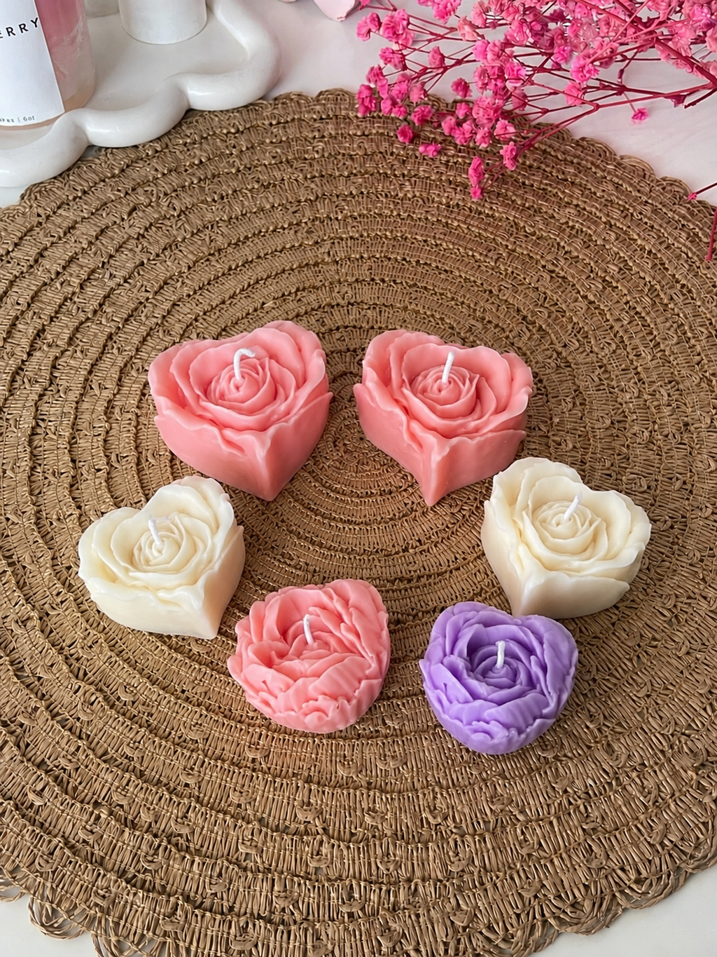 Rose Heart Candle